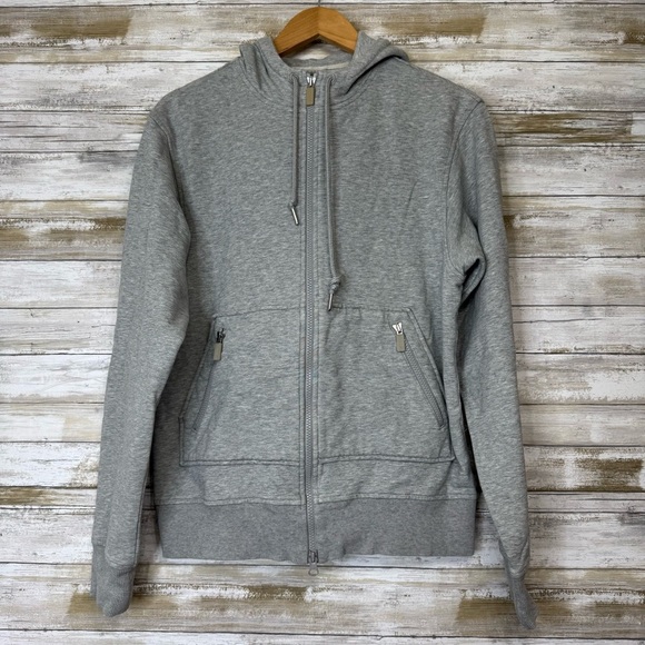 Y-3 Adidas Yohji Yamamoto Men’s Grey Classic Logo  Zip Up Hoodie size Small - Picture 1 of 9
